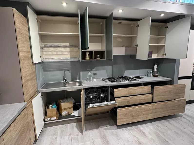 Cucina a prezzo ribassato lineare moderna Kelly  Net cucine