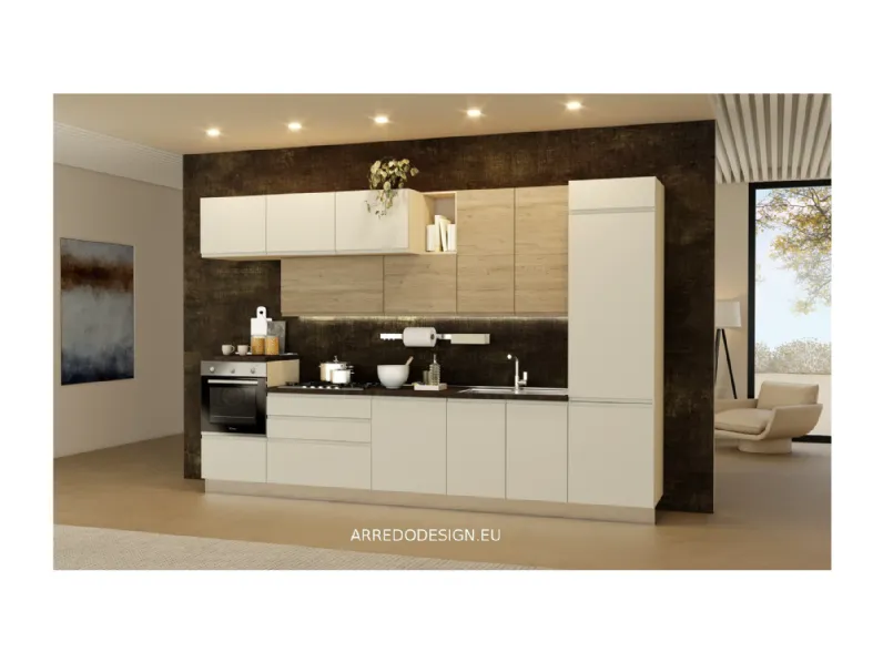 Cucina a PREZZI OUTLET in laminato materico Net cucine -50%