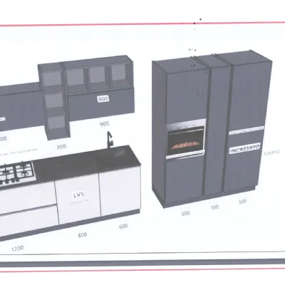 Cucina Linea design grigia Kuadra cucine lineare scontata 54%
