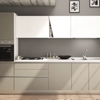 Cucina Maya 4 moderna bianca Kuadra cucine lineare scontata 32%