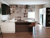 Cucina Line bianco opaco moderna bianca con penisola Euromobil