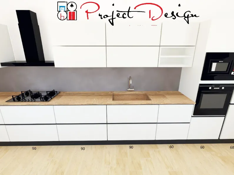 Cucina lineare design bianca Astra Line  a soli 8500