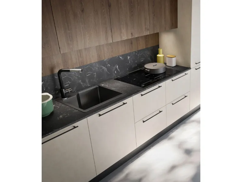 Cucina a PREZZI OUTLET in laminato materico Ar-due -30%