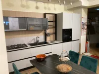 Cucina lineare in laminato opaco grigia Mod kali  a prezzo scontato