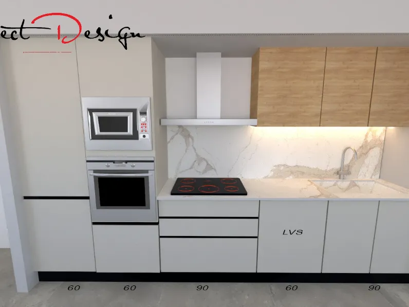 Cucina grigia design lineare Artigianale                    clio a soli 3560 Euro