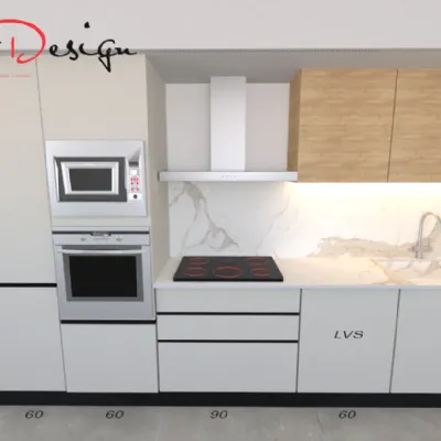 Cucina grigia design lineare Artigianale                    clio a soli 3560 Euro