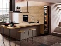 Cucina a prezzo scontato ad angolo moderna Capri bianca e noce Imab
