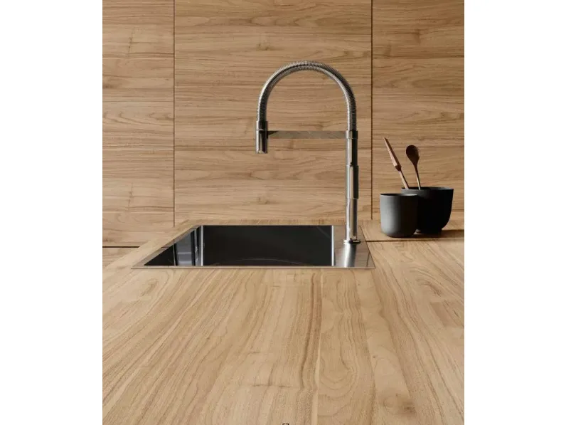 Cucina a prezzo scontato ad angolo moderna Capri bianca e noce Imab