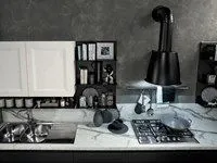 Cucina industriale bianca Nuovi mondi cucine lineare Cucina industrial frame  white e grigio scuro a soli 5990
