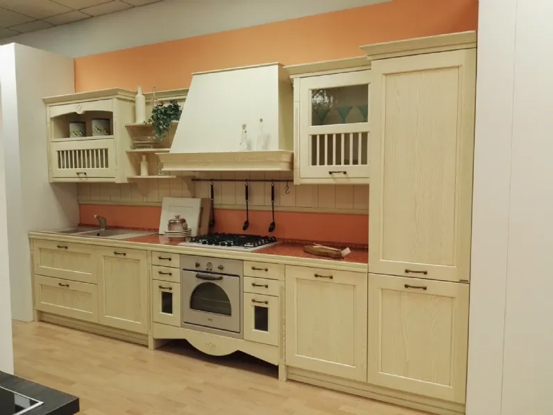 Cucina  lineare Dibiesse  shabby contemporanea avorio offerta Outleta prezzo ribassato