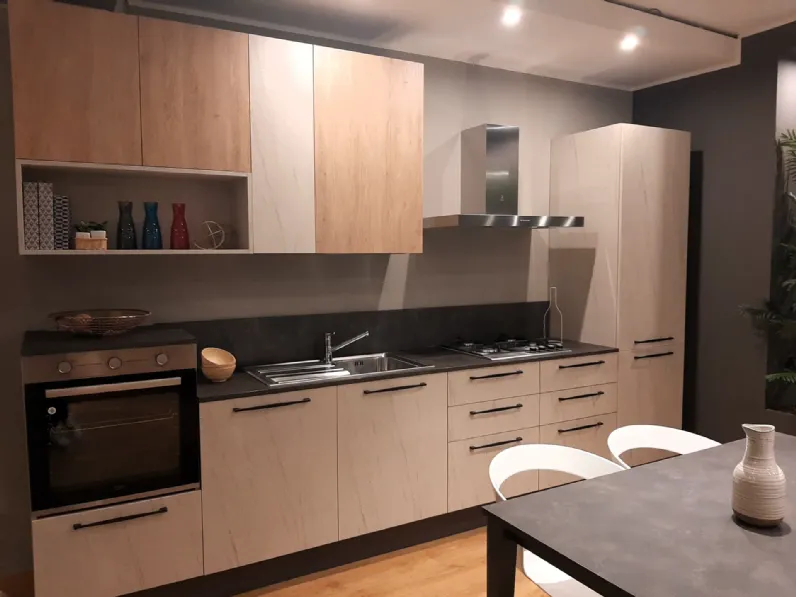 Cucina altri colori moderna lineare Modula over Febal in Offerta Outlet