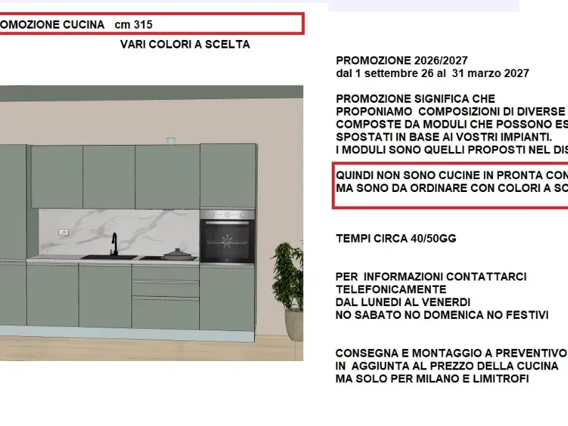 Cucina a PREZZI OUTLET in laminato opaco Gicinque -44%