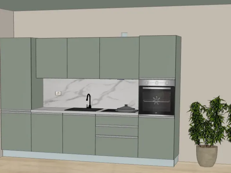 Cucina a PREZZI OUTLET in laminato opaco Gicinque -44%