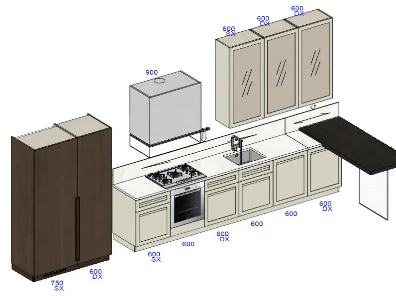 Cucina moderna lineare Carattere Scavolini a prezzo scontato