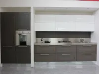 Cucina lineare in laccato opaco grigio U814 crono 7 a prezzo scontato