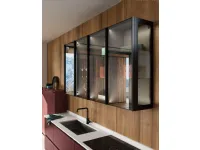 Cucina lineare in laccata opaco rossa M.03 a prezzo scontato