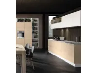 Cucina Essebi moderna lineare bianca in laminato materico Zenit 1