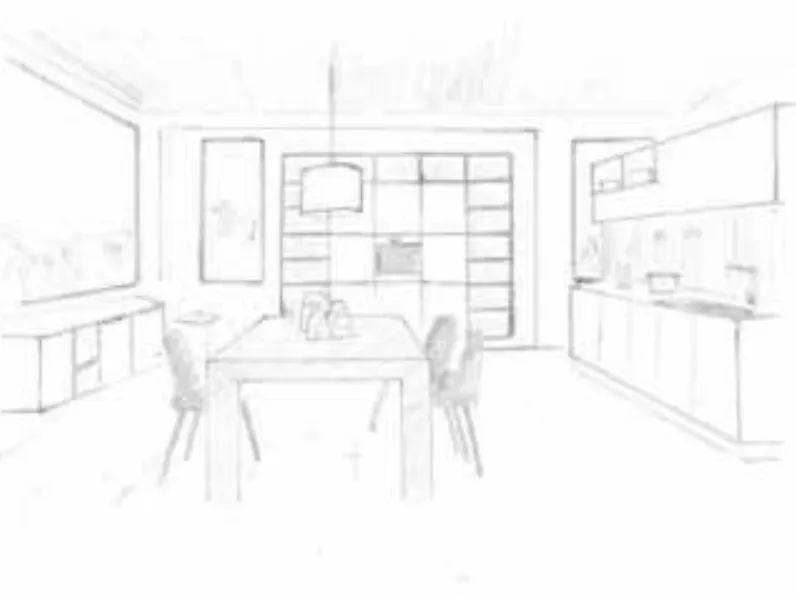 Cucina Essebi moderna lineare bianca in laminato materico Zenit 1