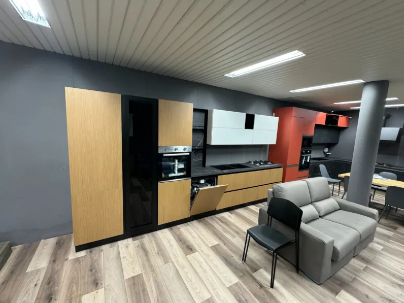Cucina lineare Mobilturi Pop rigata SCONTATA 63%