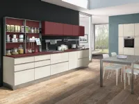 Cucina rossa moderna lineare Creo Jey feel lineare a soli 7000