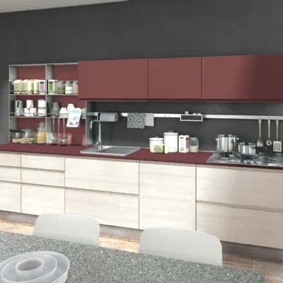 Cucina rossa moderna lineare Creo Jey feel lineare a soli 7000