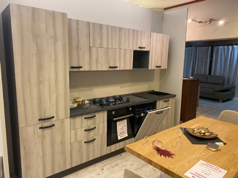 Cucina lineare in laminato materico altri colori Brio a prezzo scontato