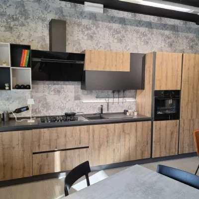 Cucina lineare in laminato materico altri colori Cielo a prezzo scontato