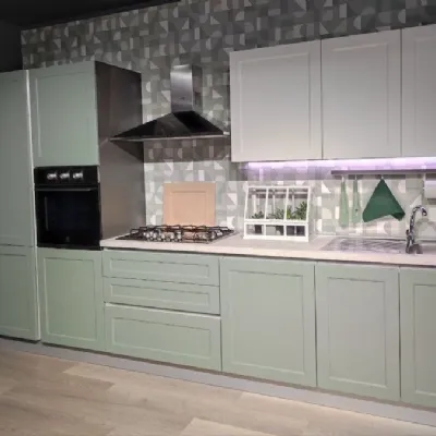 Cucina lineare in laminato materico altri colori Dora a prezzo scontato