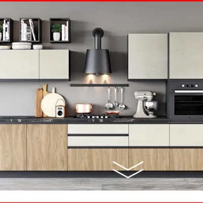 Cucina lineare in laminato materico altri colori Era a prezzo scontato