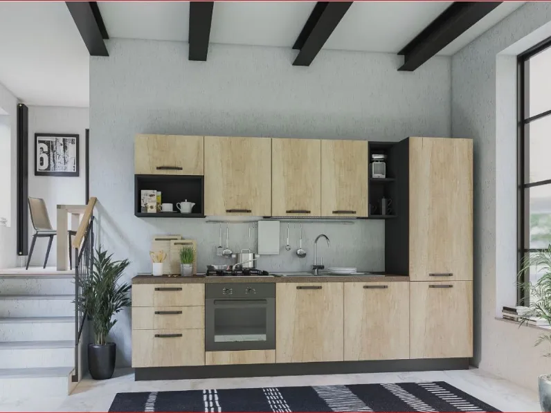 Cucina Mobilturi moderna lineare altri colori in laminato materico Mira