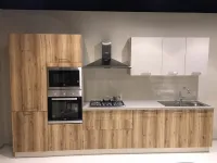 Cucina lineare in laminato materico bianca Cucina clude 360 cm a prezzo ribassato