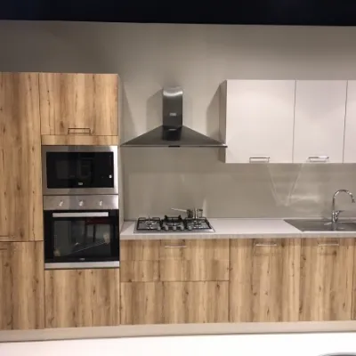 Cucina lineare in laminato materico bianca Cucina clude 360 cm a prezzo ribassato