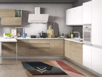 Cucina lineare in laminato materico grigia Giove k a prezzo scontato