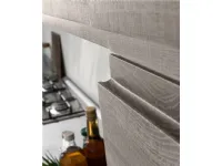 Cucina lineare in laminato materico grigia Giove k a prezzo scontato