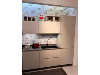 Cucina lineare in laminato materico grigia J22 a prezzo ribassato