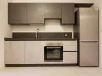 Cucina lineare in laminato materico grigio Evolution a prezzo scontato