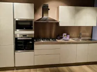 Cucina lineare in laminato materico rovere chiaro Delizia a prezzo scontato