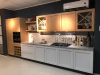 Cucina lineare in laminato materico rovere chiaro Frida a prezzo scontato