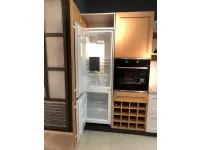 Cucina lineare in laminato materico rovere chiaro Frida a prezzo scontato