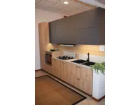 Cucina Kal maniglie moderna rovere chiaro Arredo3 lineare scontata 50%