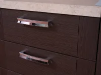 Cucina lineare in laminato materico rovere moro Mya  smart a prezzo ribassato