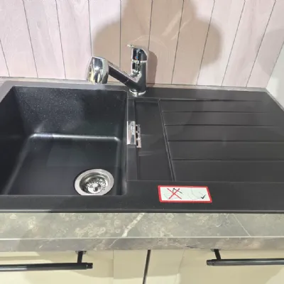 Cucina lineare in laminato opaco grigia Frame a prezzo scontato