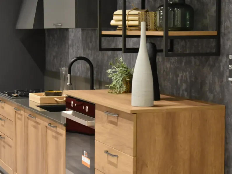 Cucina grigia industriale lineare Sax Scavolini a soli 6900€