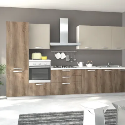 Cucina lineare in laminato opaco grigio Cucina ratika 3 360 cm a prezzo ribassato