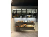 Cucina tortora moderna lineare Boiserie strato e vetrina gem Arrital in Offerta Outlet