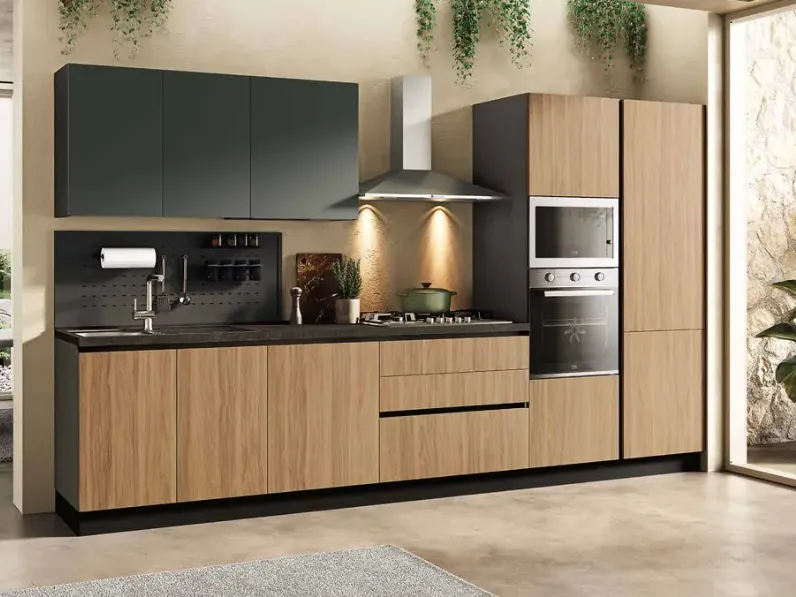 Cucina Sandy terra moderna tortora Net cucine lineare scontata 35%