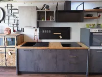 Cucina Cucicna industrial ossido e top in legno  di rovere  lineare Collezione esclusiva con un ribasso imperdibile