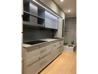 Cucina lineare in legno grigio Flavour  a prezzo ribassato