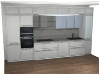 Cucina lineare in legno grigio Flavour  a prezzo ribassato