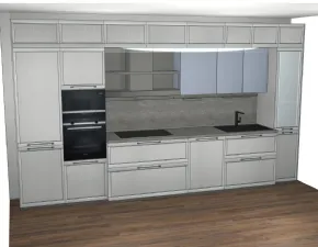 Cucina lineare in legno grigio Flavour  a prezzo ribassato